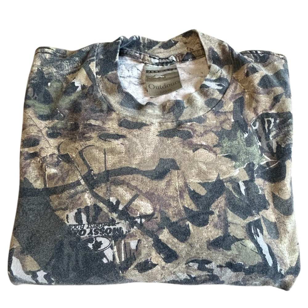 Vintage Mossy Oak Camo Long Sleeve Tee Mens L Faded Hunting Shirt - Picture 8 of 10